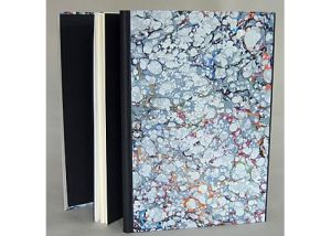 Edward Lear, Another Nonsense Story, The Old Stile Press, GB, 1990; Dos-a-Dos structure, marbled paper binding with leather endbands. Hand Bookbinders of California exhibit 2006.